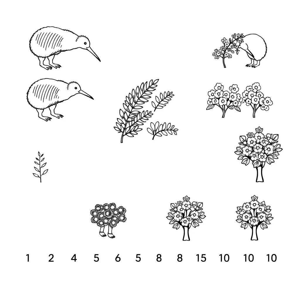 Skip counting illustration with groups of objects
