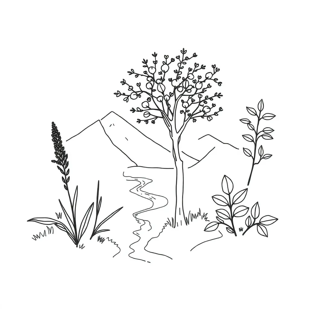 Māori plants illustration