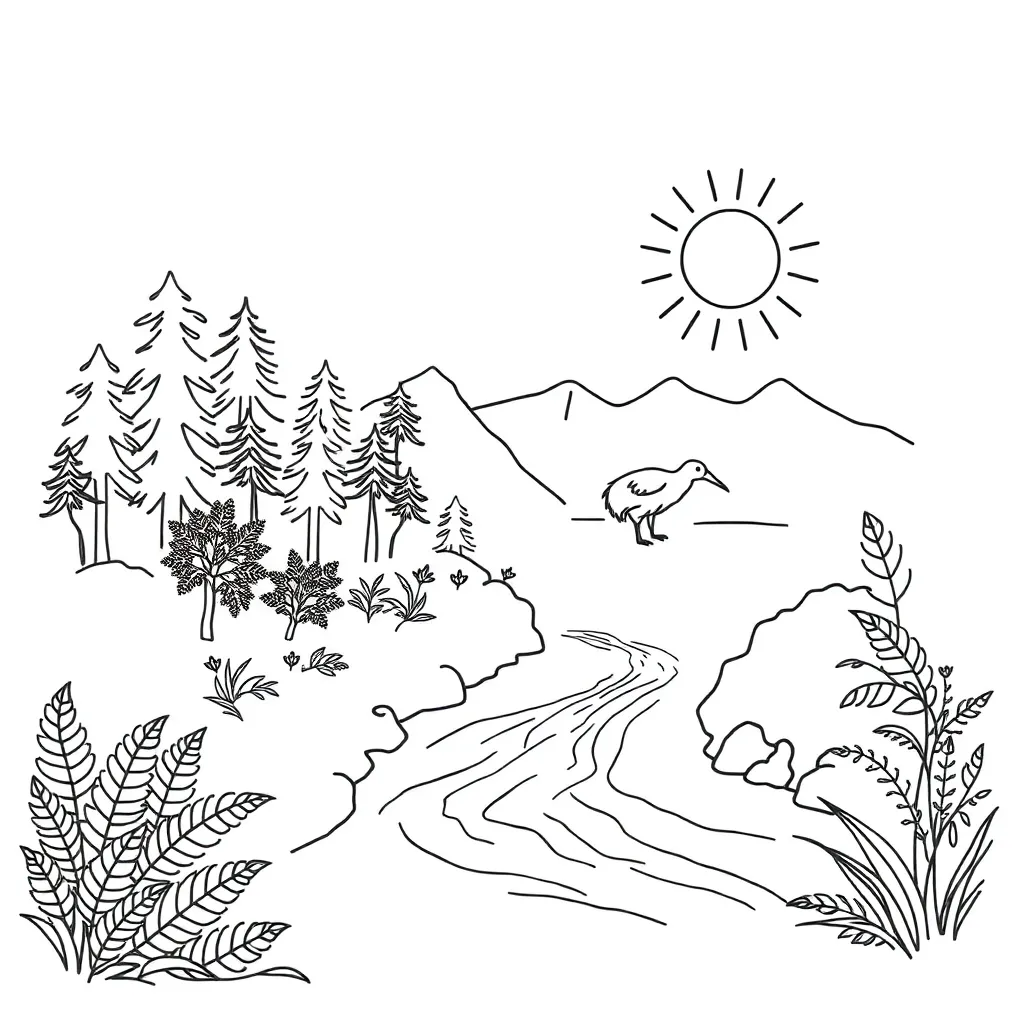 New Zealand native forest and wildlife