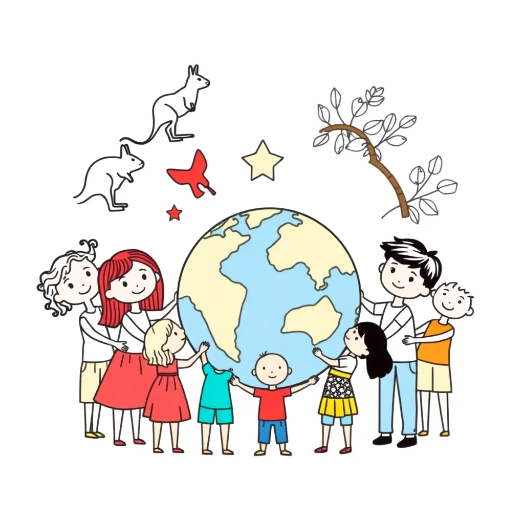 Social enterprise illustration showing people working together