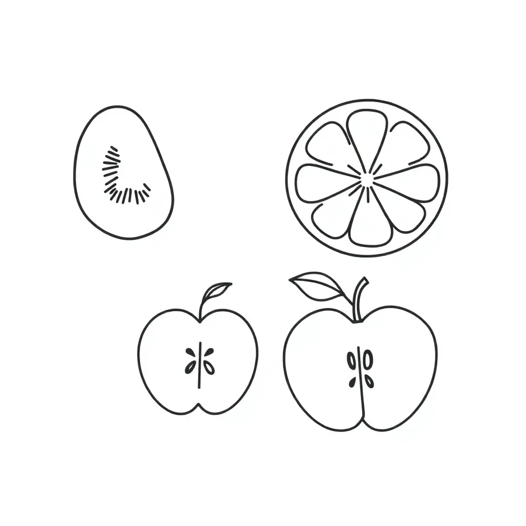 Fraction circles showing halves, quarters and eighths