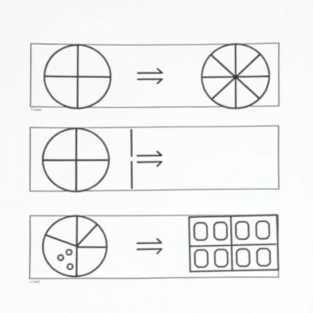 Fraction strips illustration
