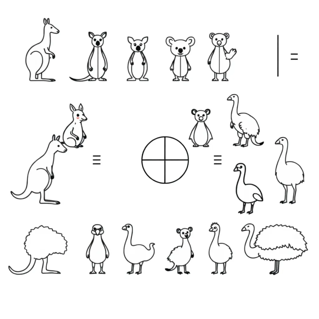 Colourful fraction strips illustration