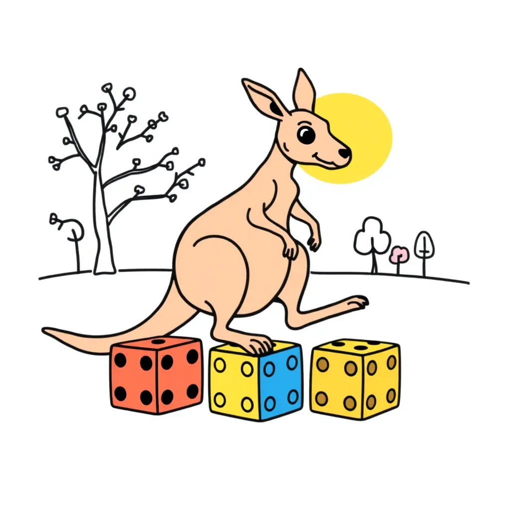Probability dice and coins illustration