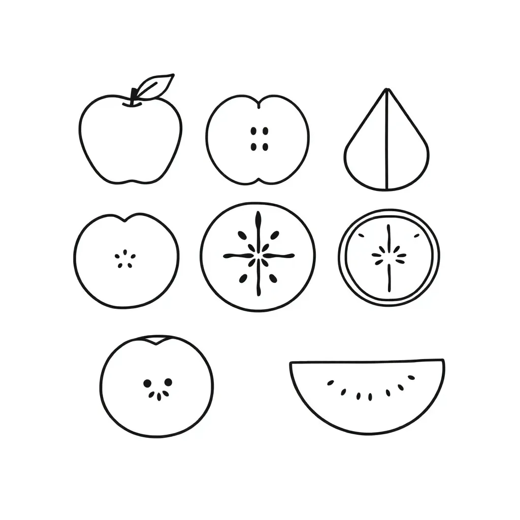 Fraction circles showing equivalent fractions