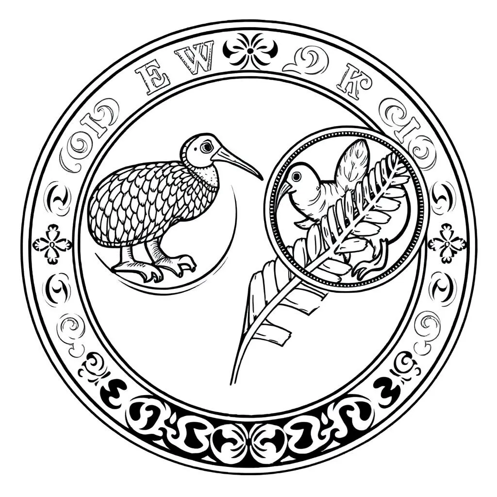 New Zealand money and digital payment symbols