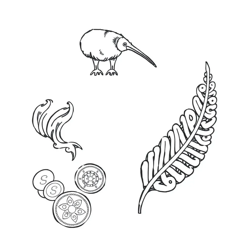 New Zealand money and digital payment symbols