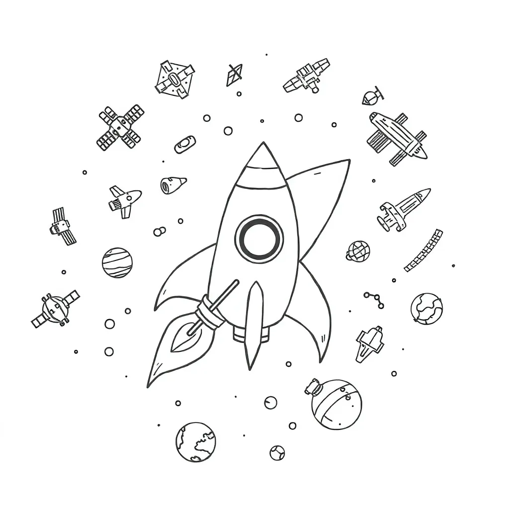 Space junk orbiting Earth