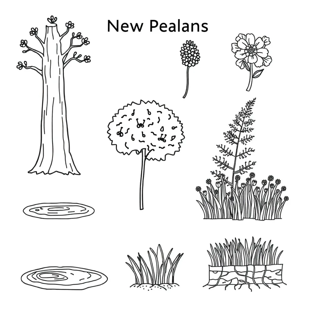 New Zealand native plants illustration