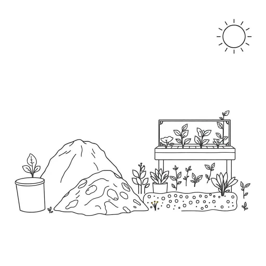 Modern farming techniques illustration