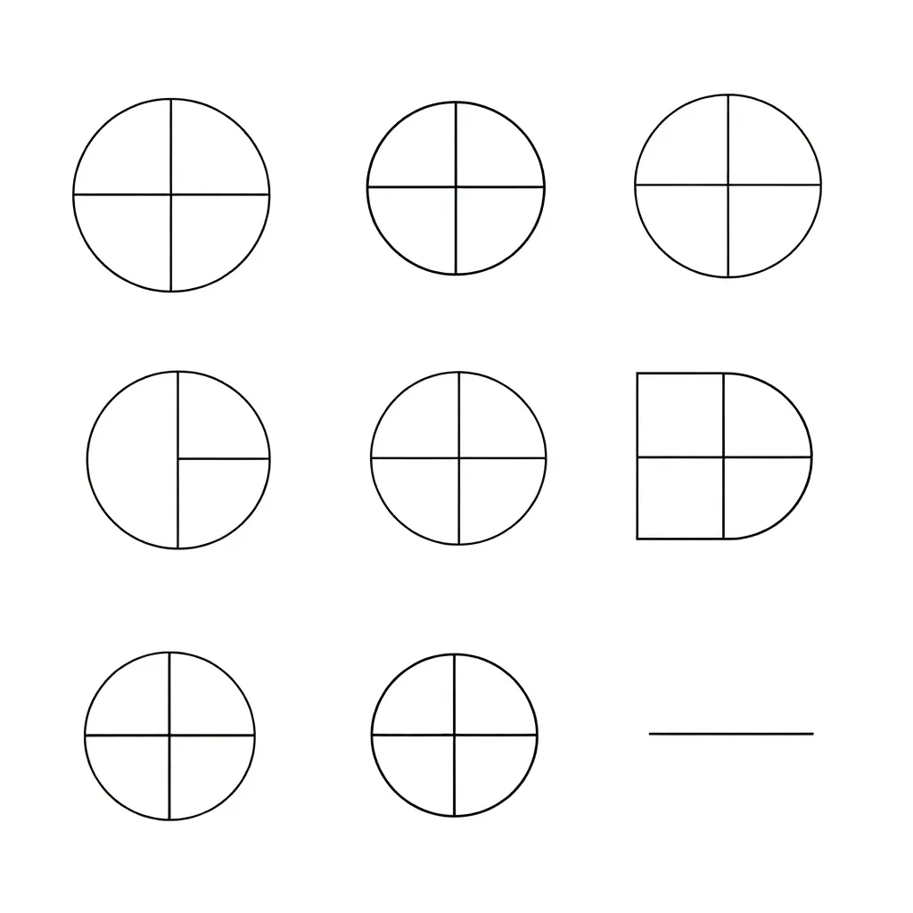 Fraction strips illustration