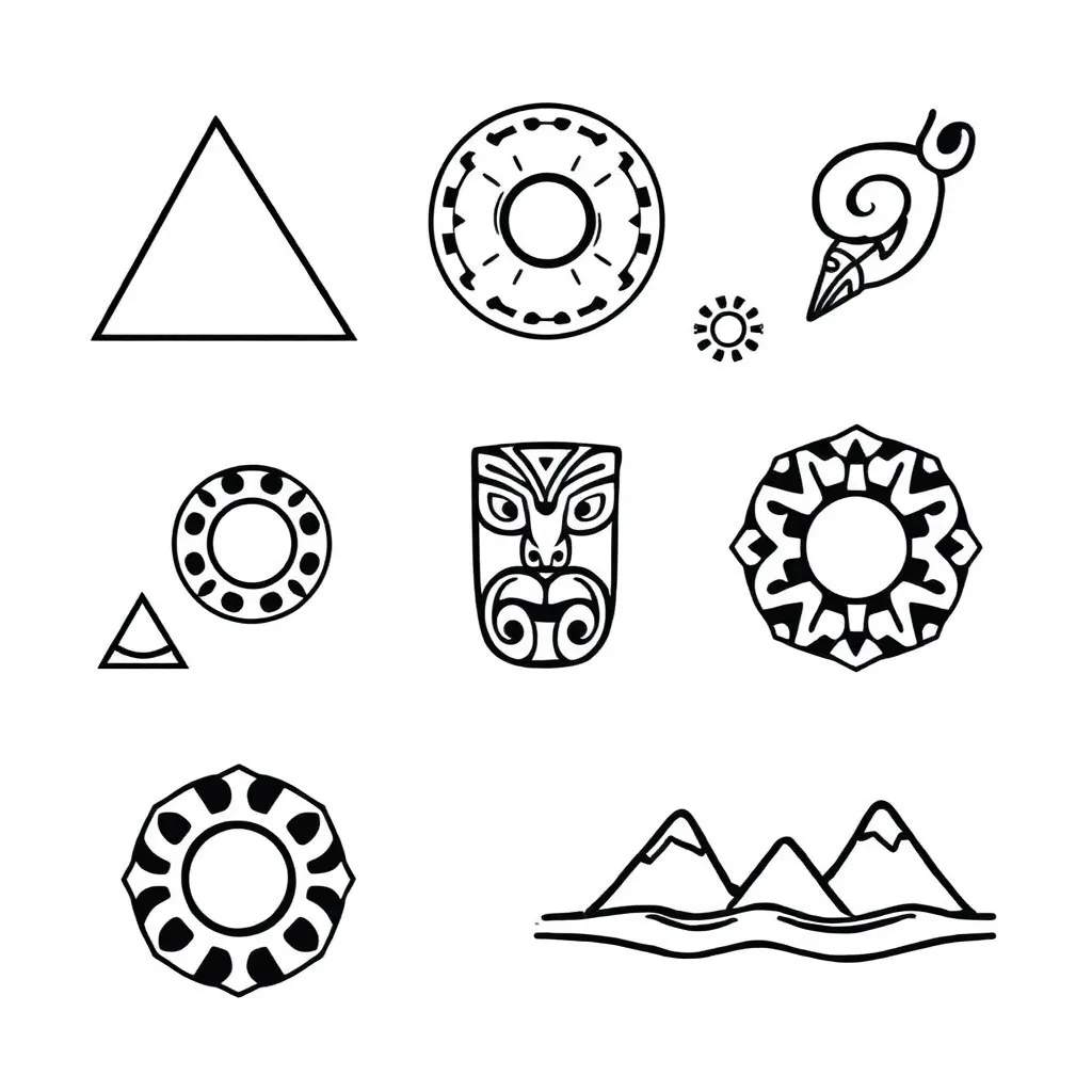 Geometric shapes and Māori patterns