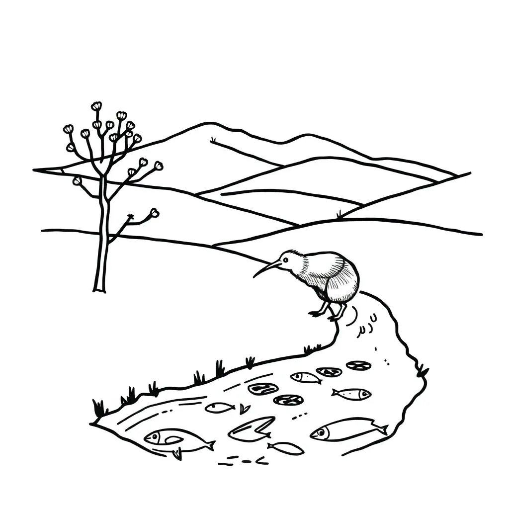 Number line with jumping arrows illustration