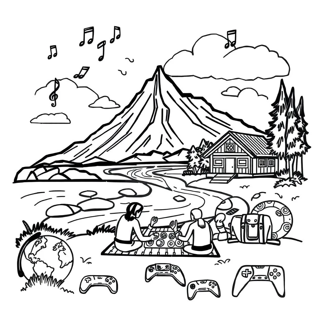 Creative writing illustration with pen and paper