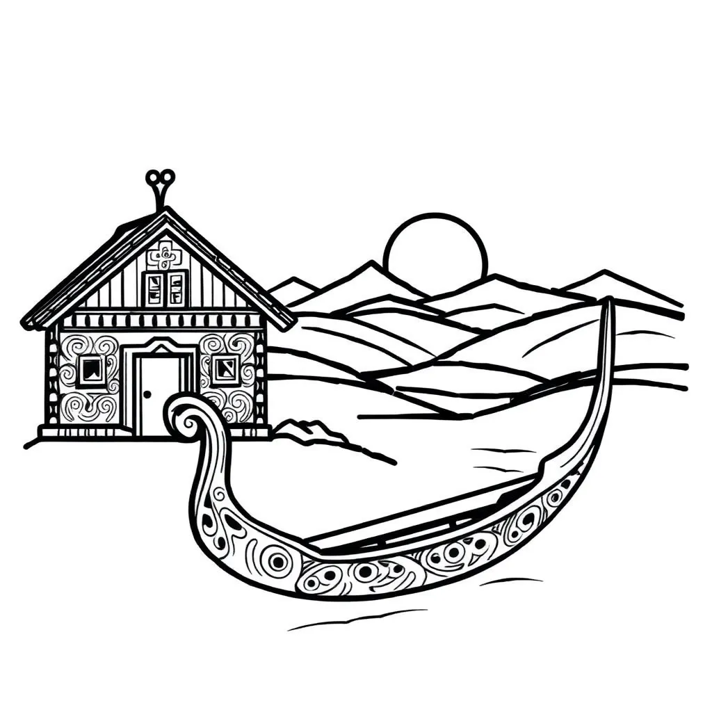 Government buildings and flags illustration