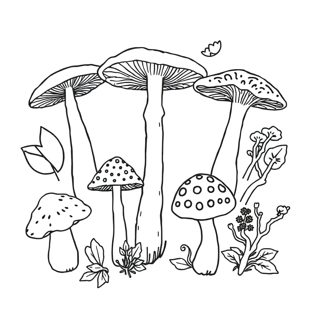 Fungi growing on bread illustration