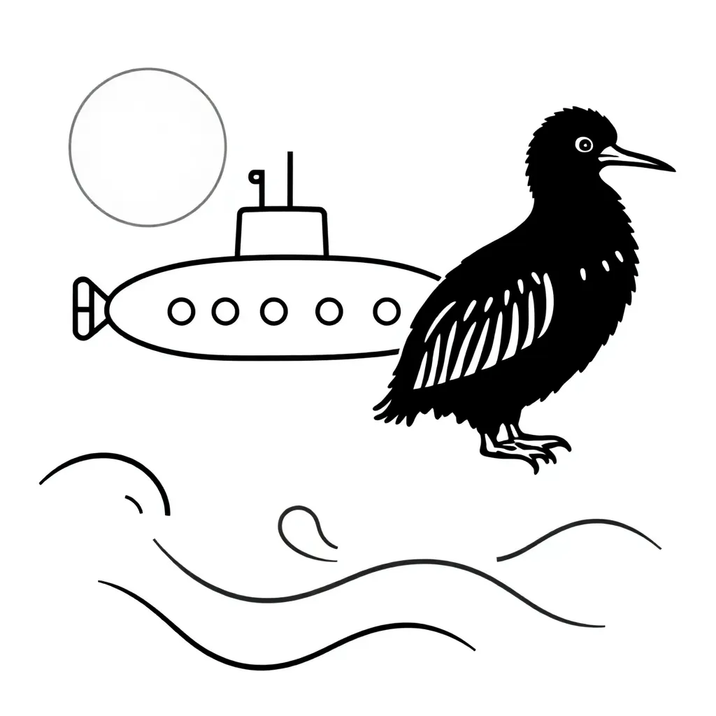 Submarine underwater illustration