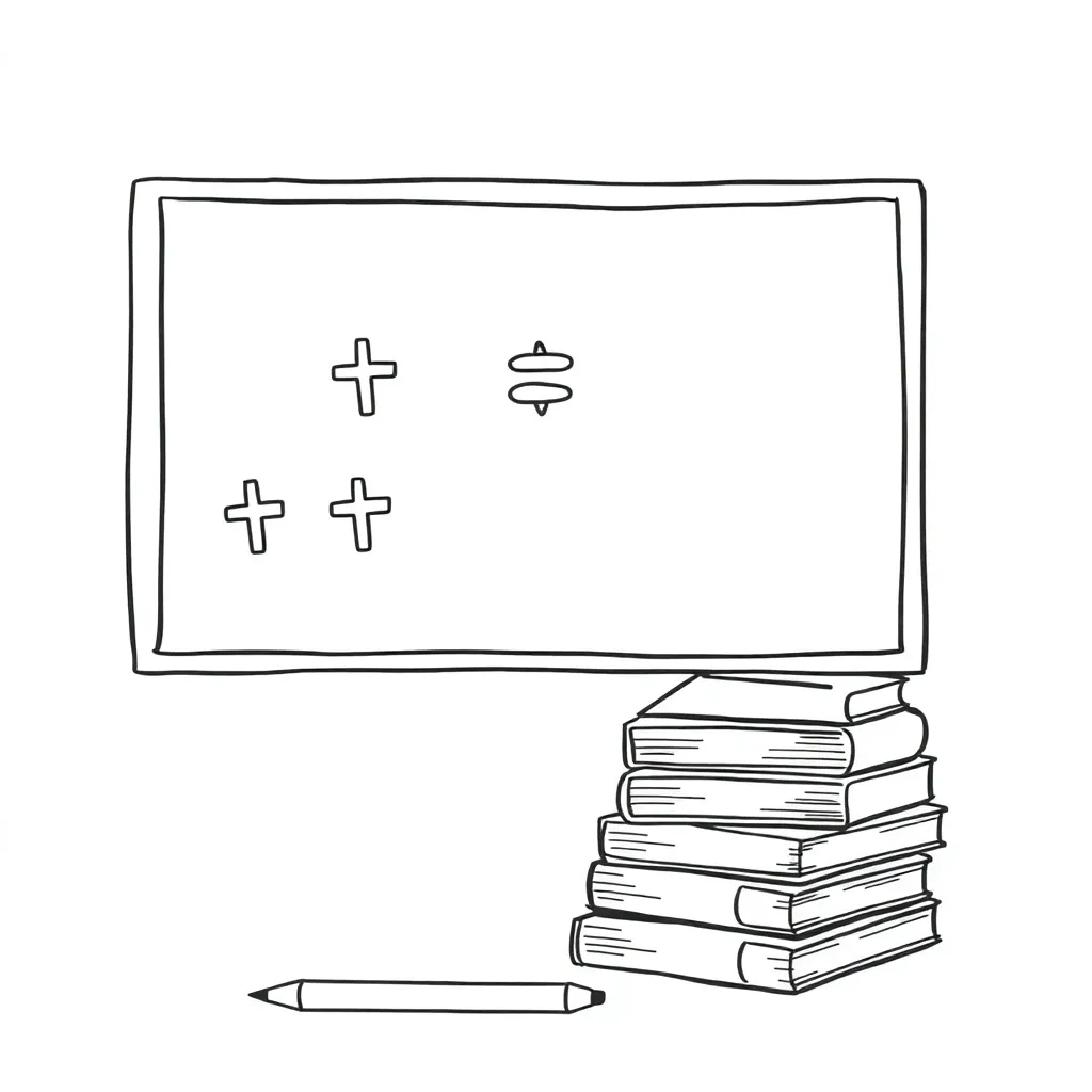 Mathematical symbols and number line illustration