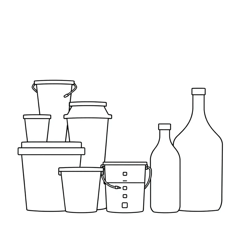 Measuring jugs and baking ingredients