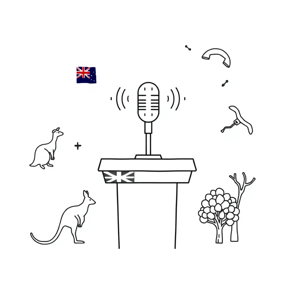 Student giving a speech with microphone
