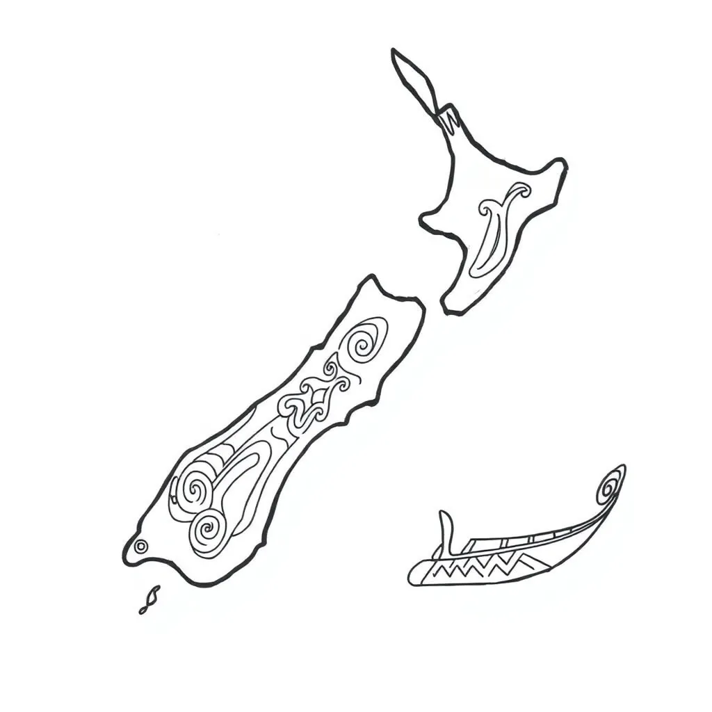 New Zealand map with Māori place names