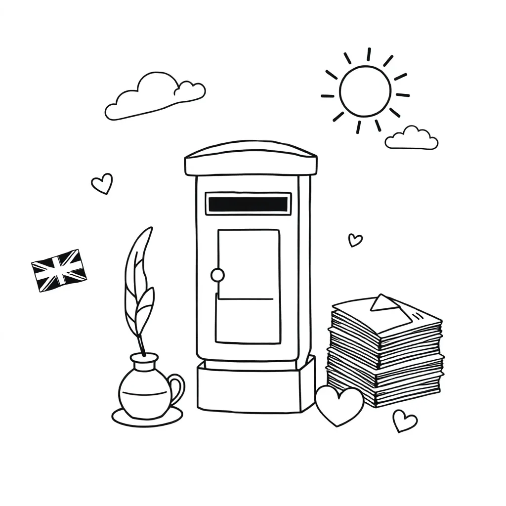 Colourful letter and envelope illustration