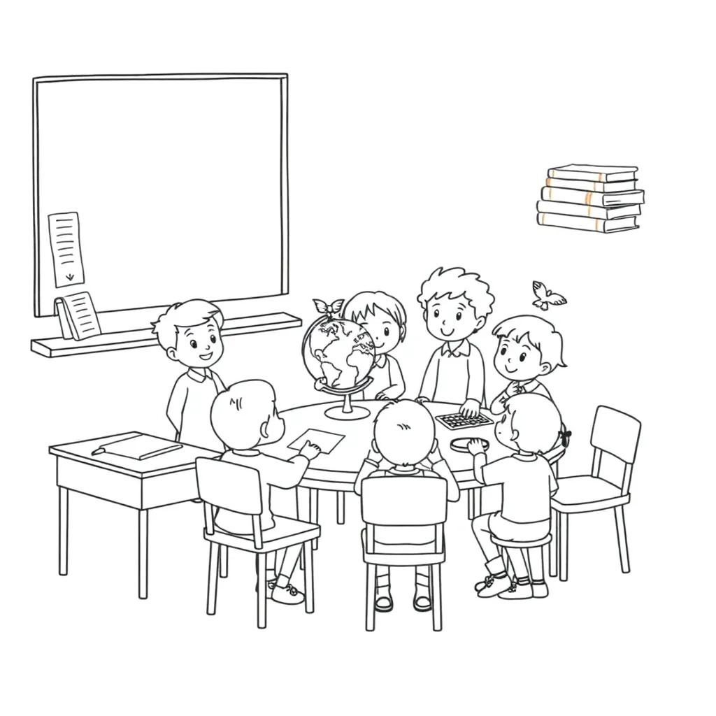 Students learning parts of speech