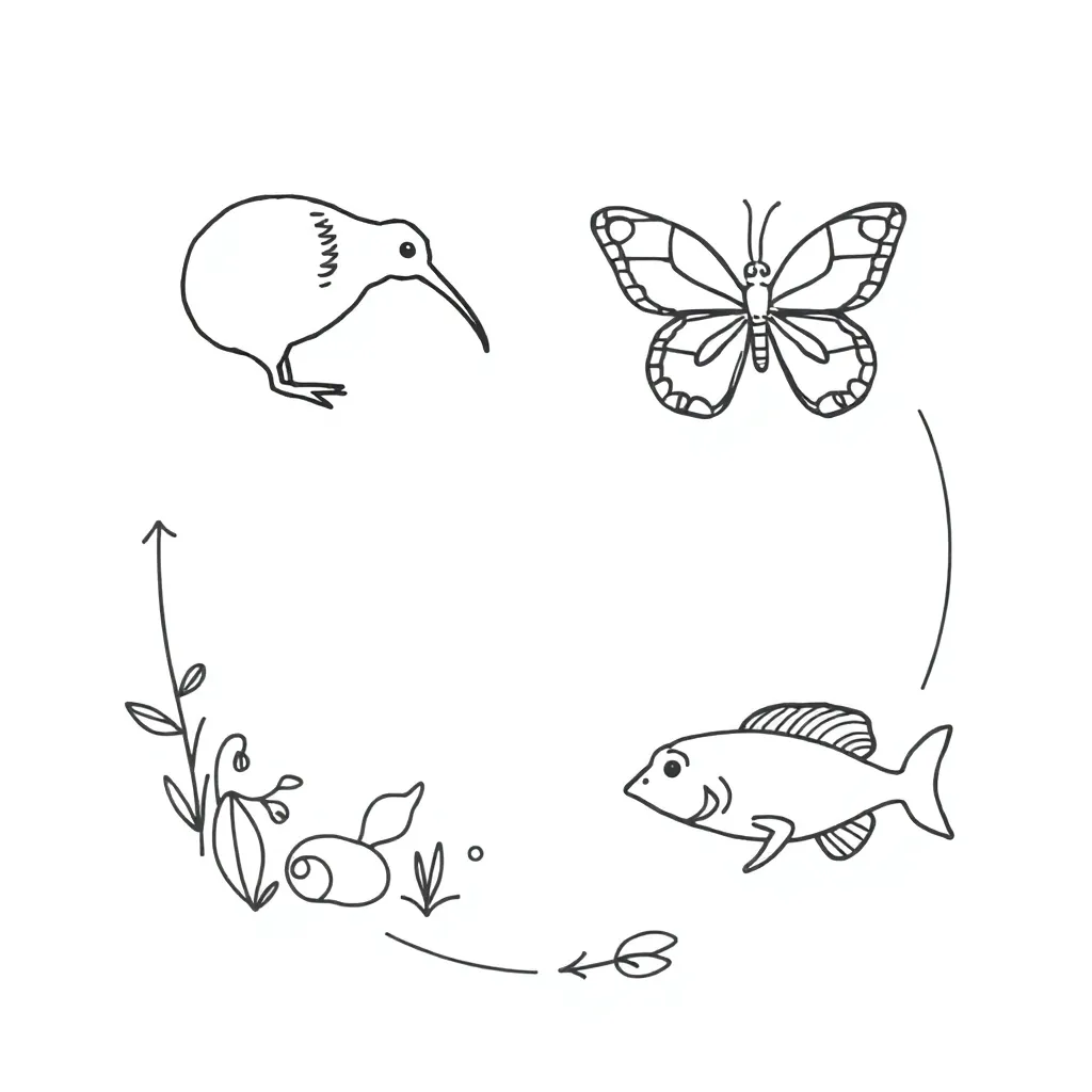 Animal life cycle illustration