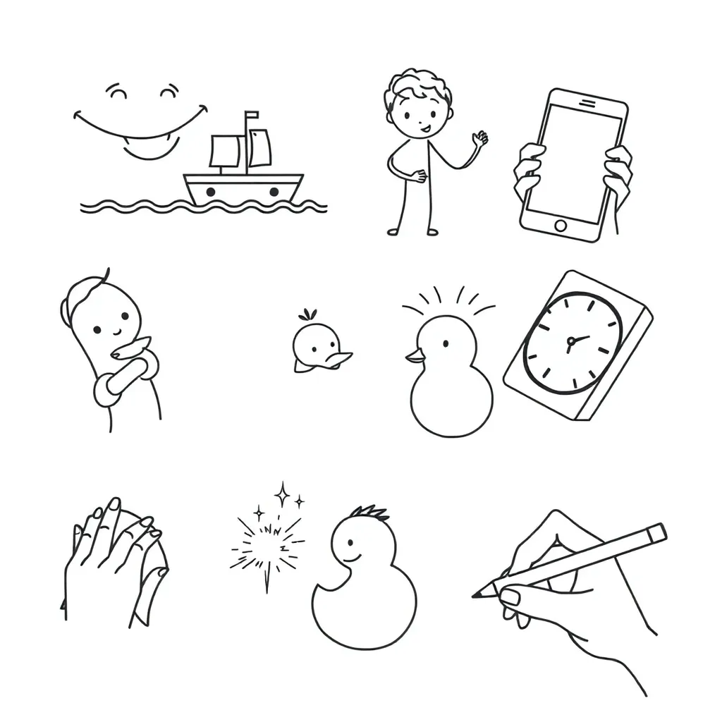 Happy children reading books with letters floating around them