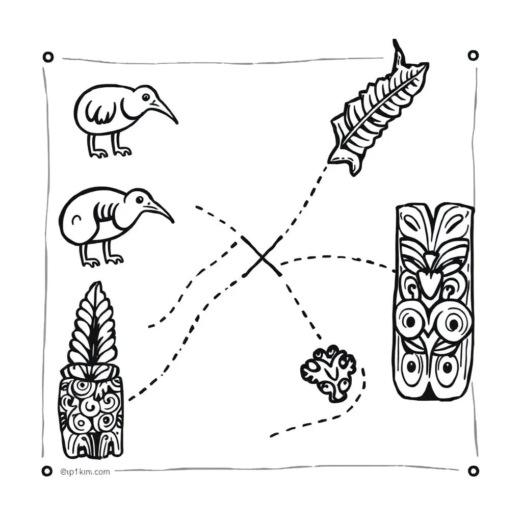 Historical timeline with symbols and events