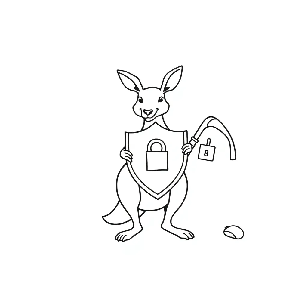 Computer with lock and key illustration