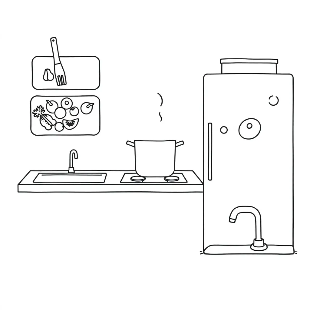 Food safety illustration showing proper hygiene practices