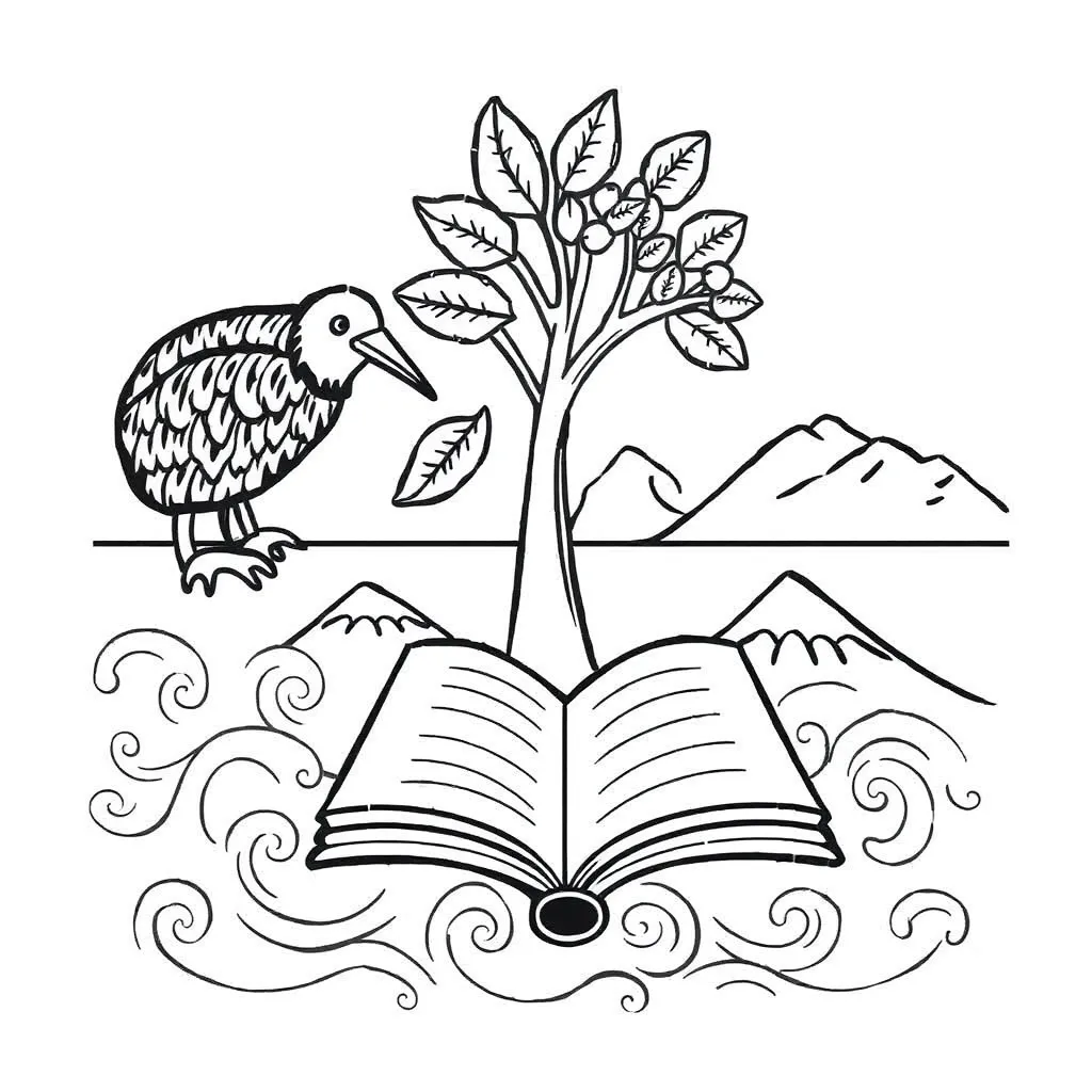 Children reading books illustration