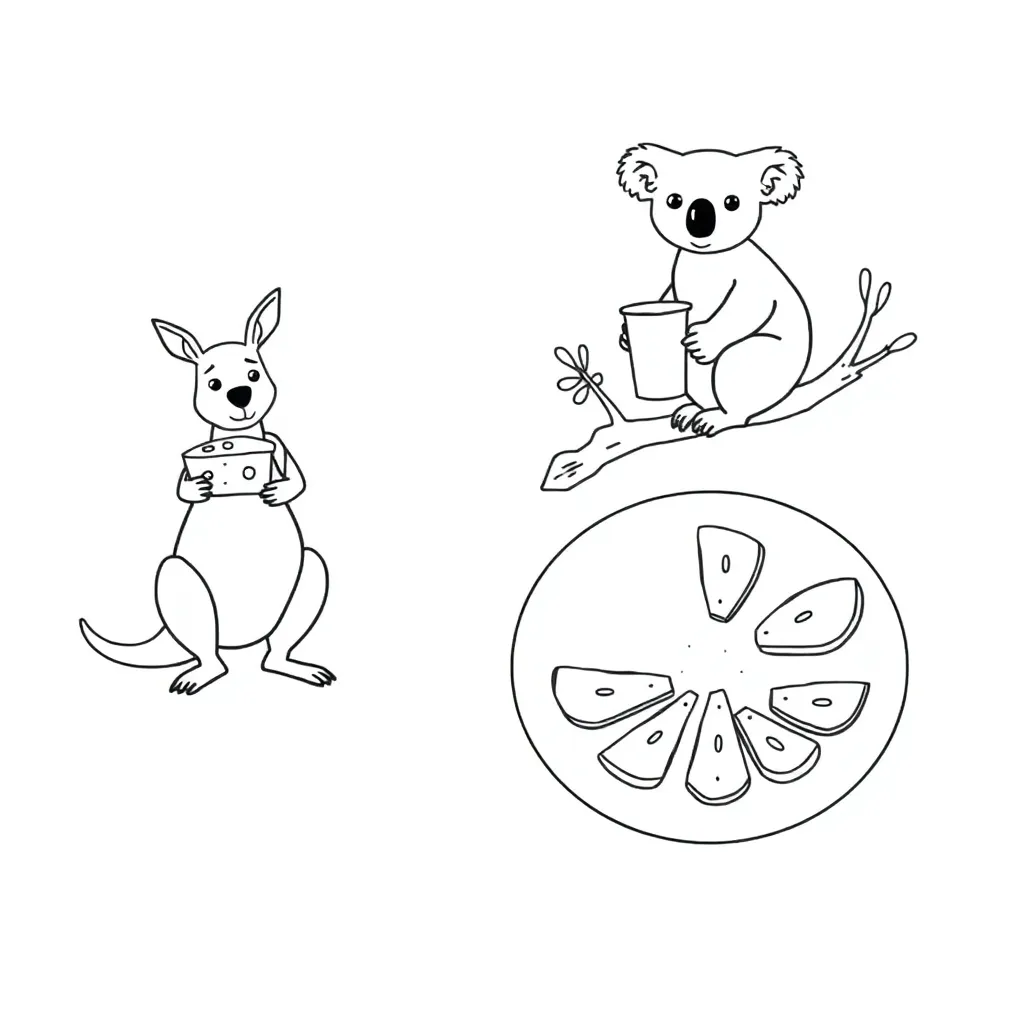 Fun fractions with pizza slices and cake pieces