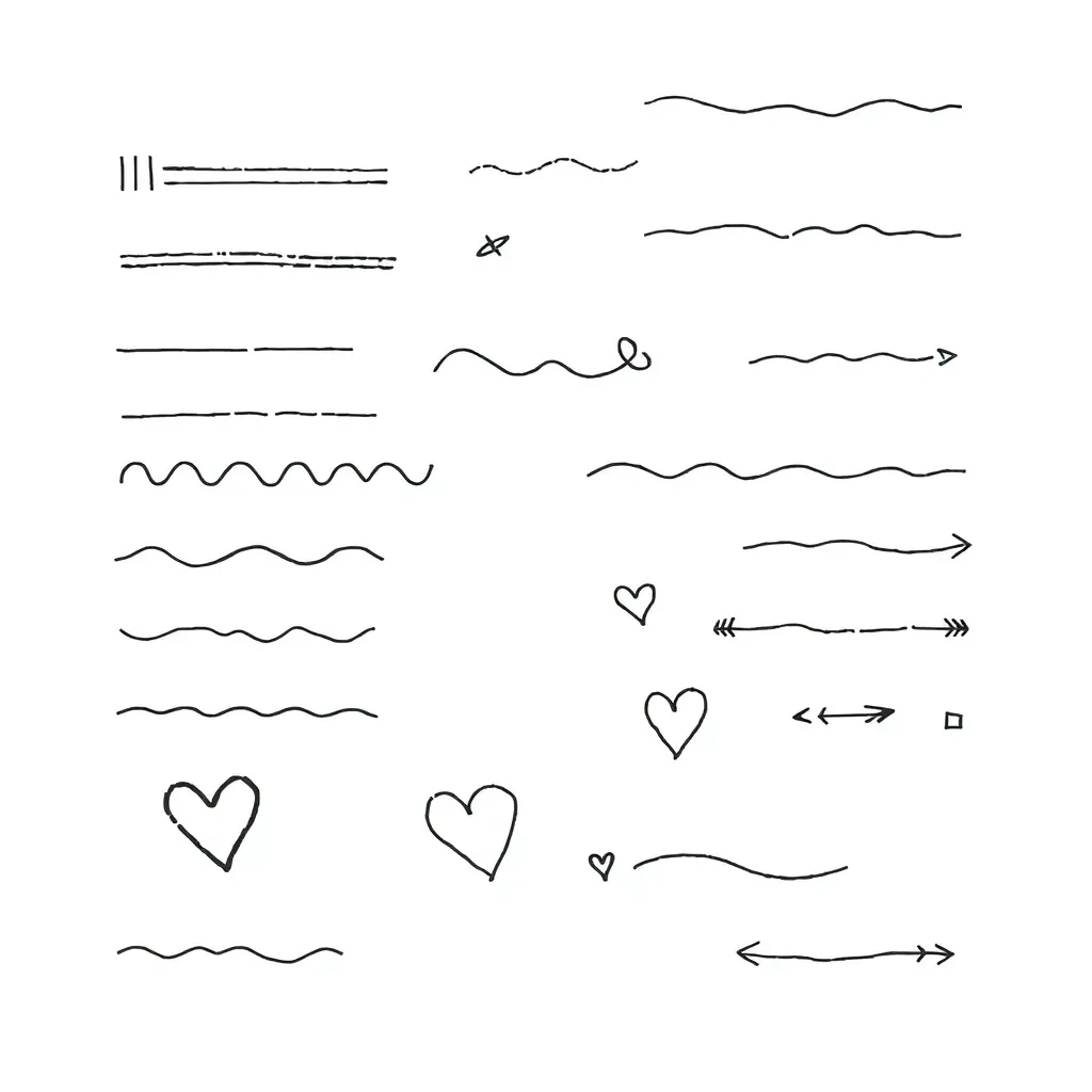 Different types of lines illustration