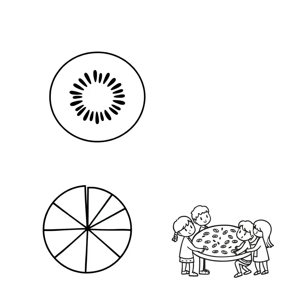 Fractions, decimals and percentages illustration