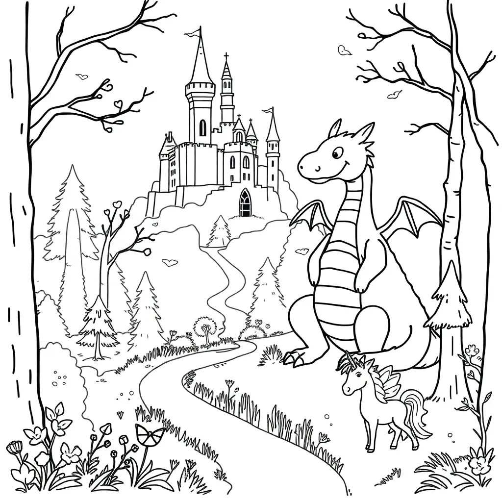 Grimm fairy tale characters illustration