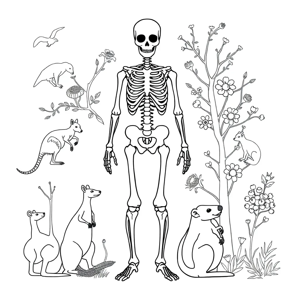 Human skeleton diagram