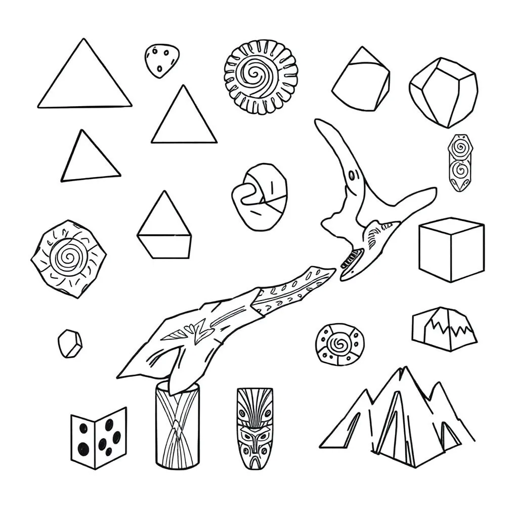 Geometric shapes including polygons and prisms