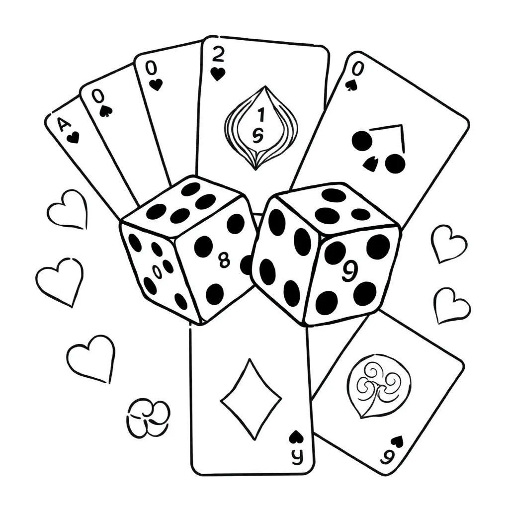 Dice and cards illustration