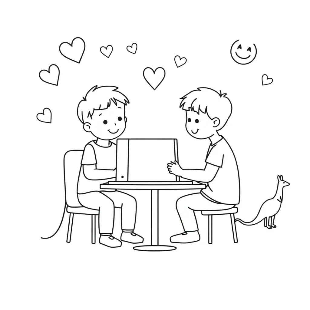 Students communicating respectfully online