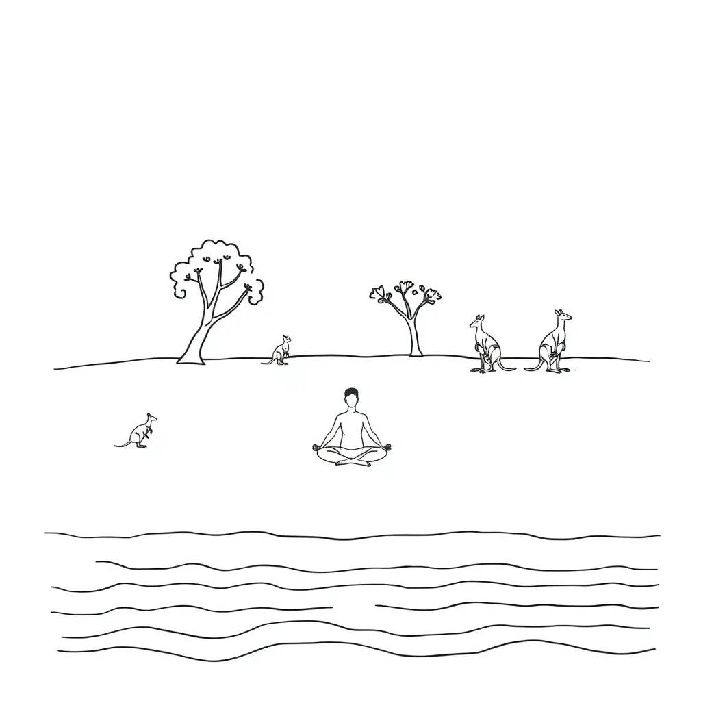 Person meditating in peaceful setting