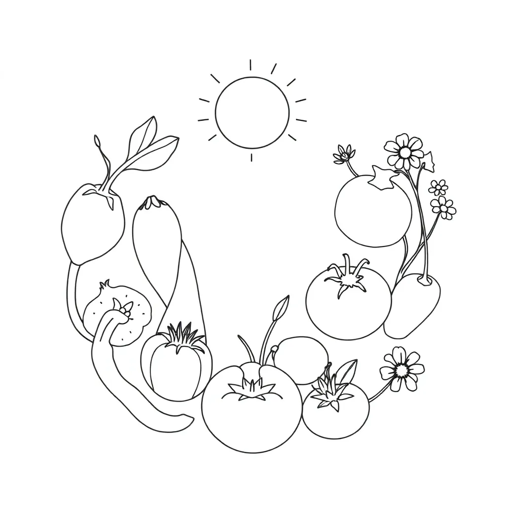 Healthy foods and nutrients illustration