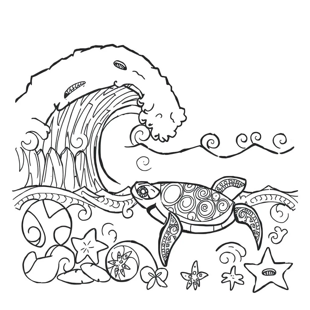 Water waves illustration