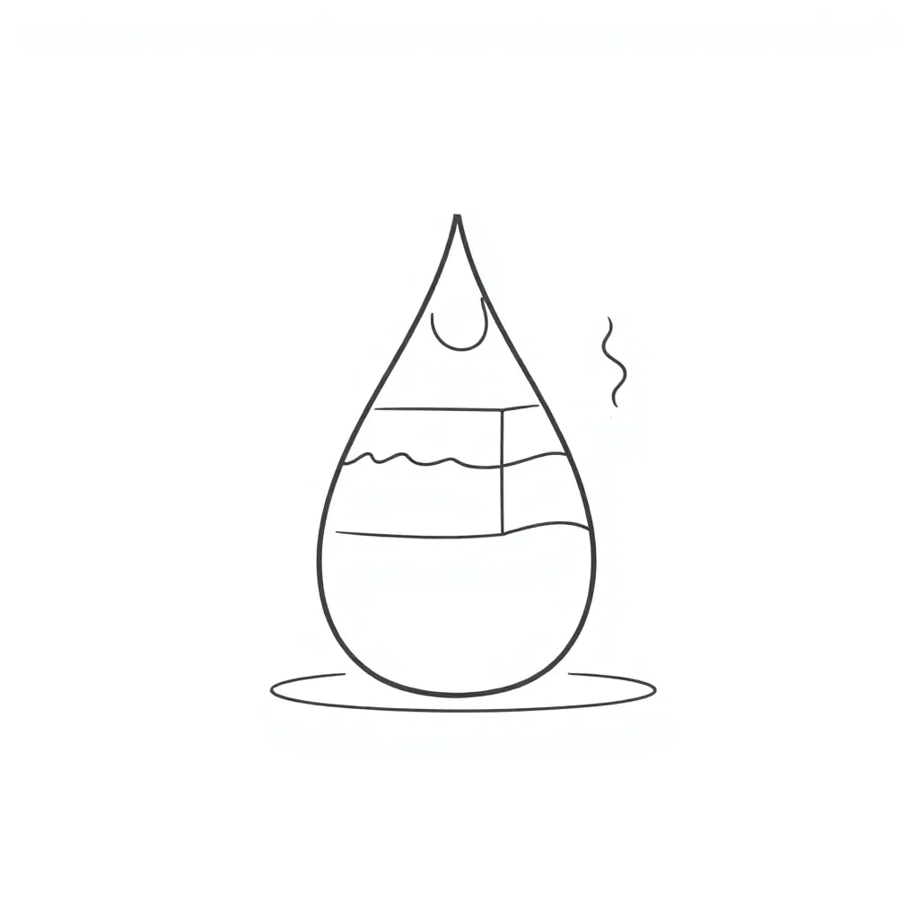 States of matter illustration showing solid, liquid and gas