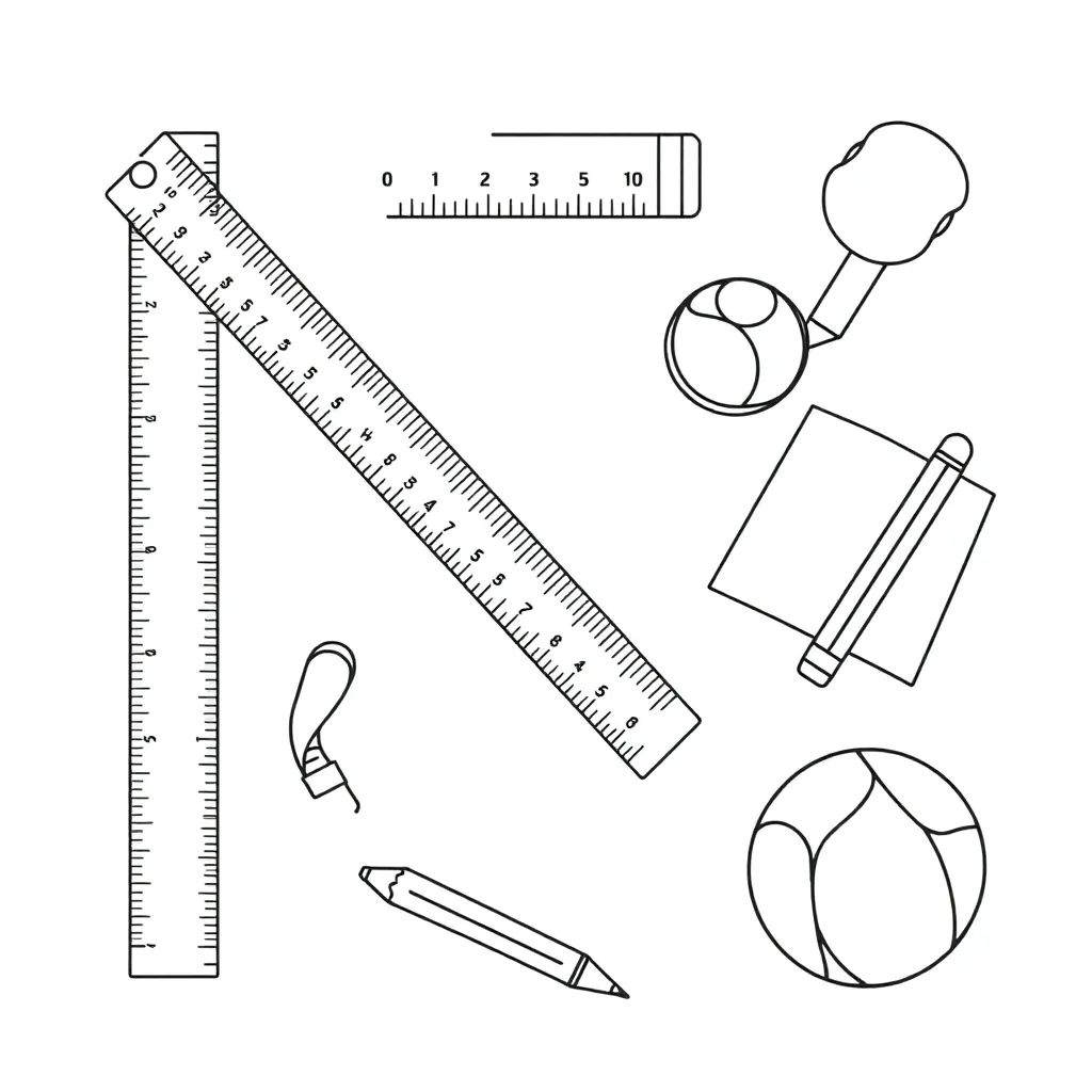 Paper clips and blocks for measuring