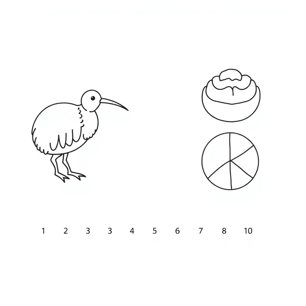 Fraction strips and number line illustration