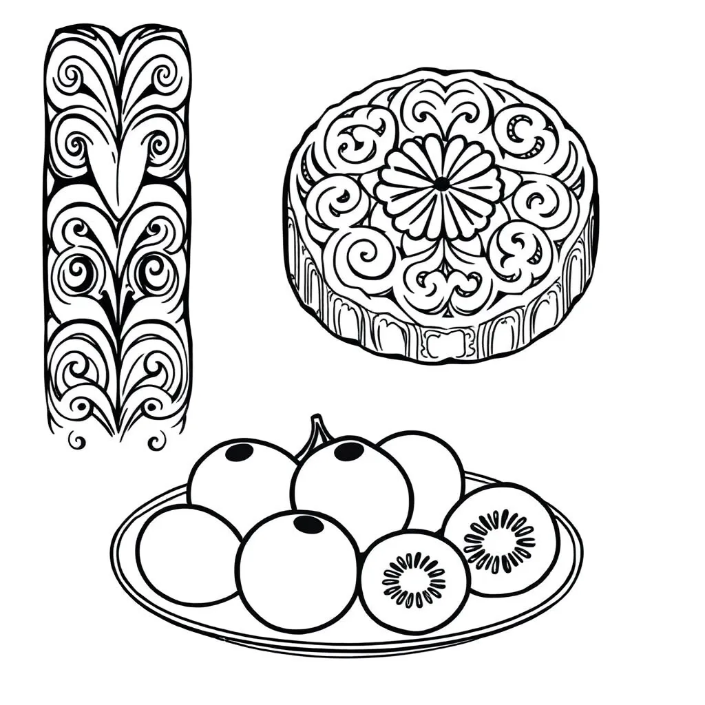 Traditional moon cake illustration