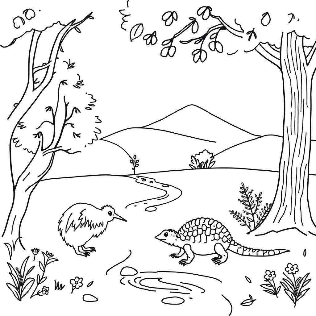 Children walking outdoors with story cards