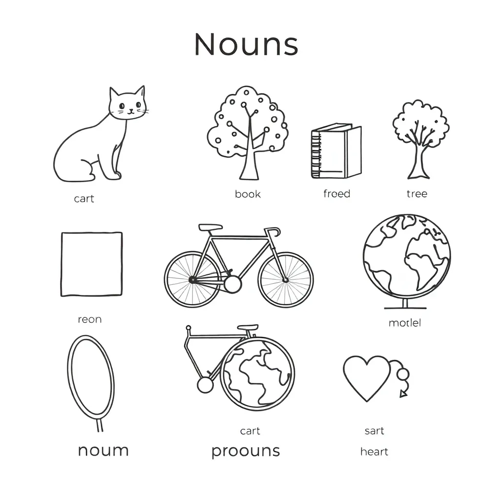 Grammar illustration with nouns and pronouns